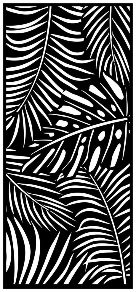 palm leaf laser cutting motif vector