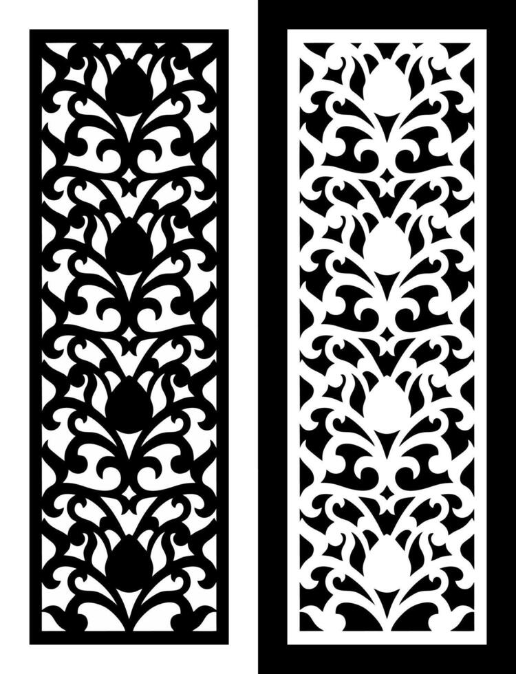 laser cutting motifs for partitions, fences and facades vector