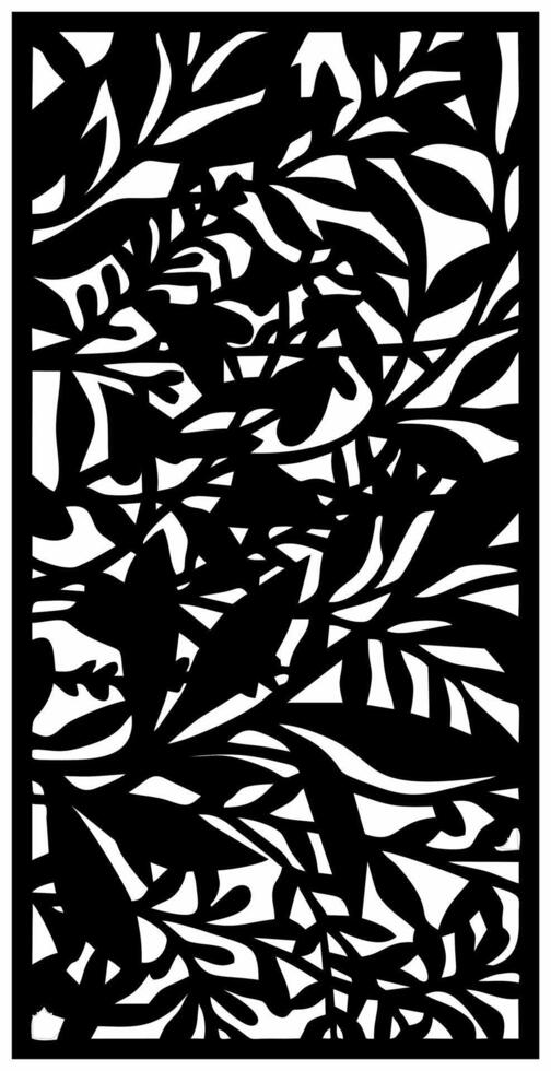 abstract leaf laser cutting motif vector