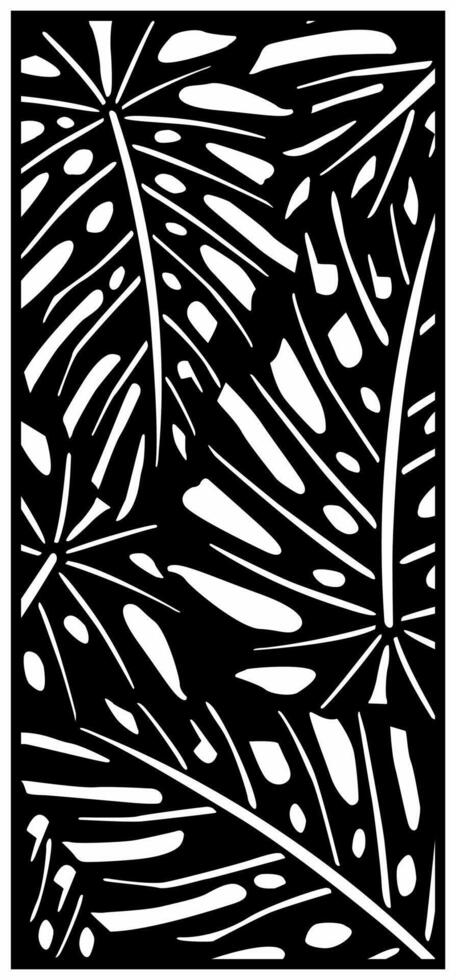 palm leaf laser cutting motif vector