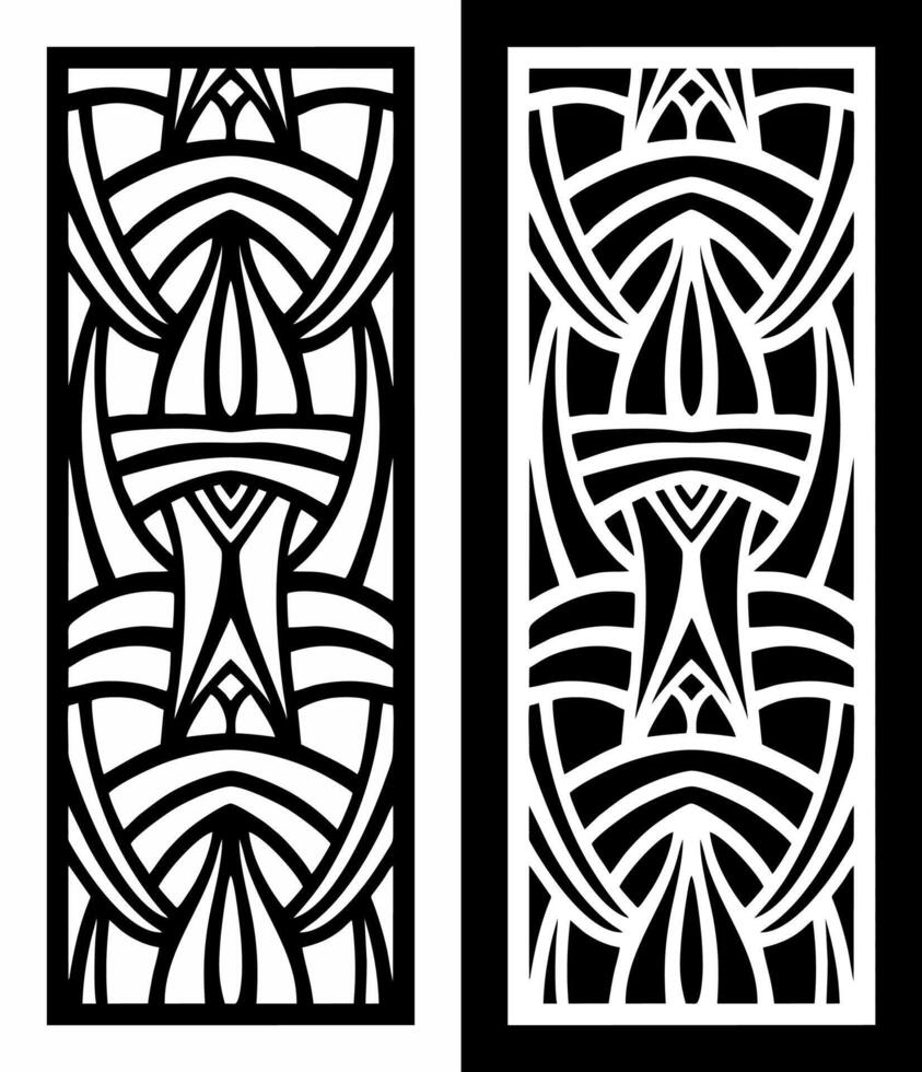 laser cutting motifs for partitions, fences and facades vector
