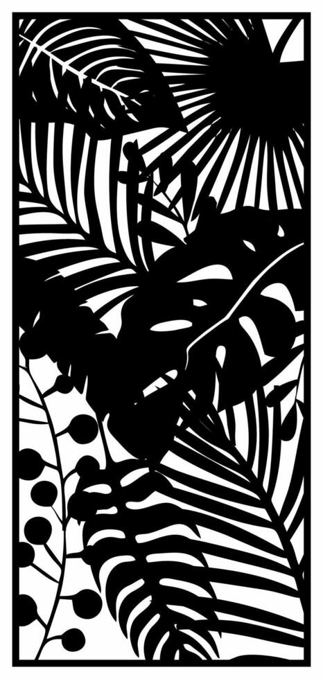 abstract leaf laser cutting motif vector