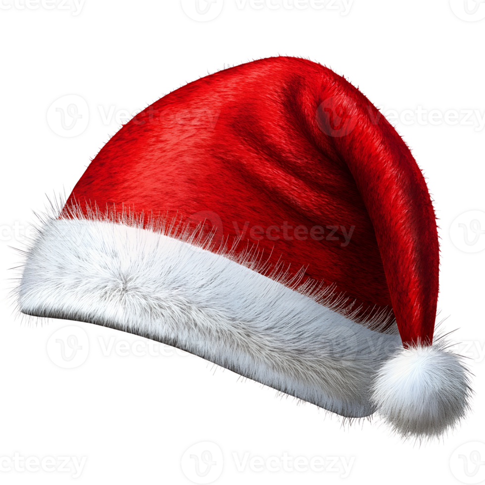 Illustrations of Santa's hat on a transparent background, in red, can be used as a graphic element in the design png