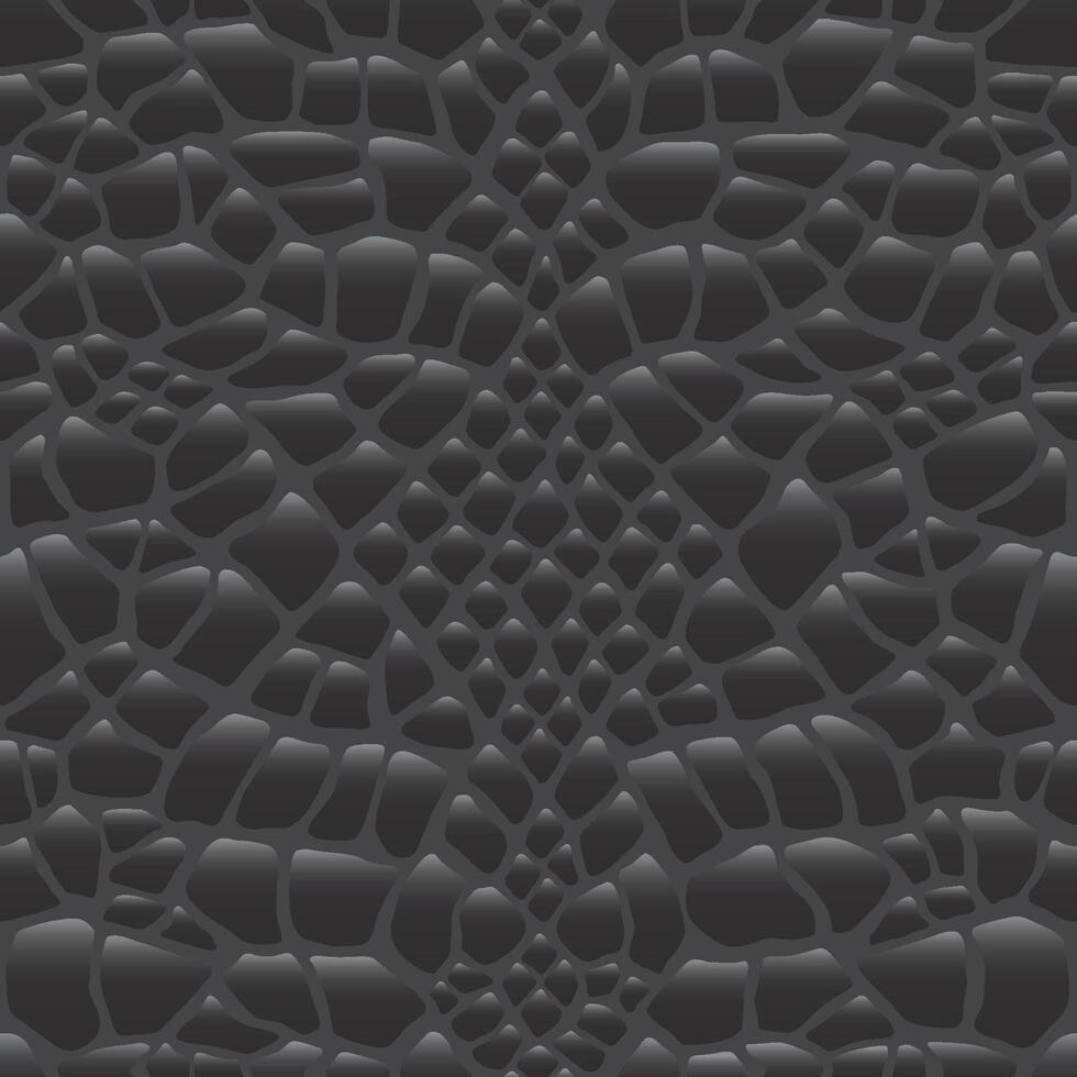 Snake skin pattern. Black viper, drawing on the skin. Reptile surface monochrome leather texture. Animal background for printing. vector