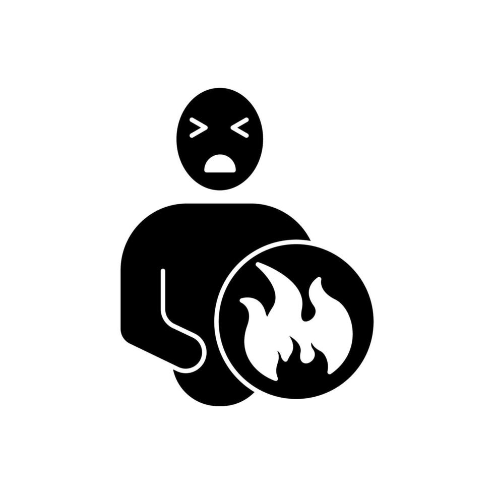 burns concept line icon. Simple element illustration.burns concept outline symbol design. vector