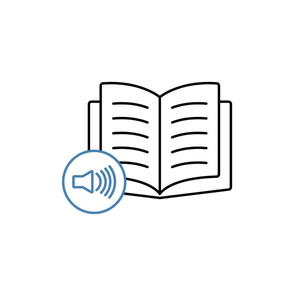 audiobook concept line icon. Simple element illustration. audiobook concept outline symbol design. vector