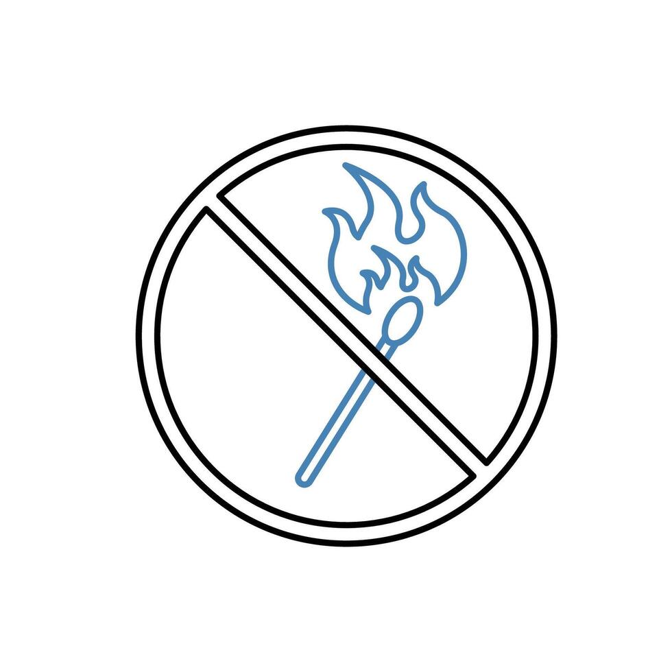 no fire concept line icon. Simple element illustration.no fire concept outline symbol design. vector
