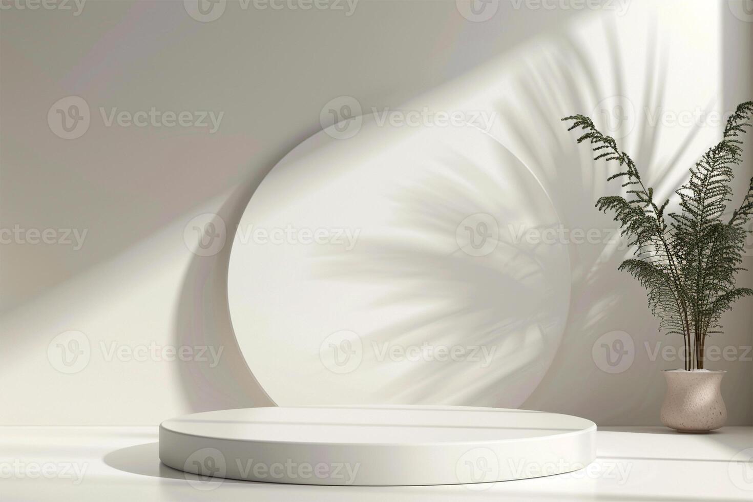 Beige Empty Mockup Product Display stand or podium 3d background platform photo