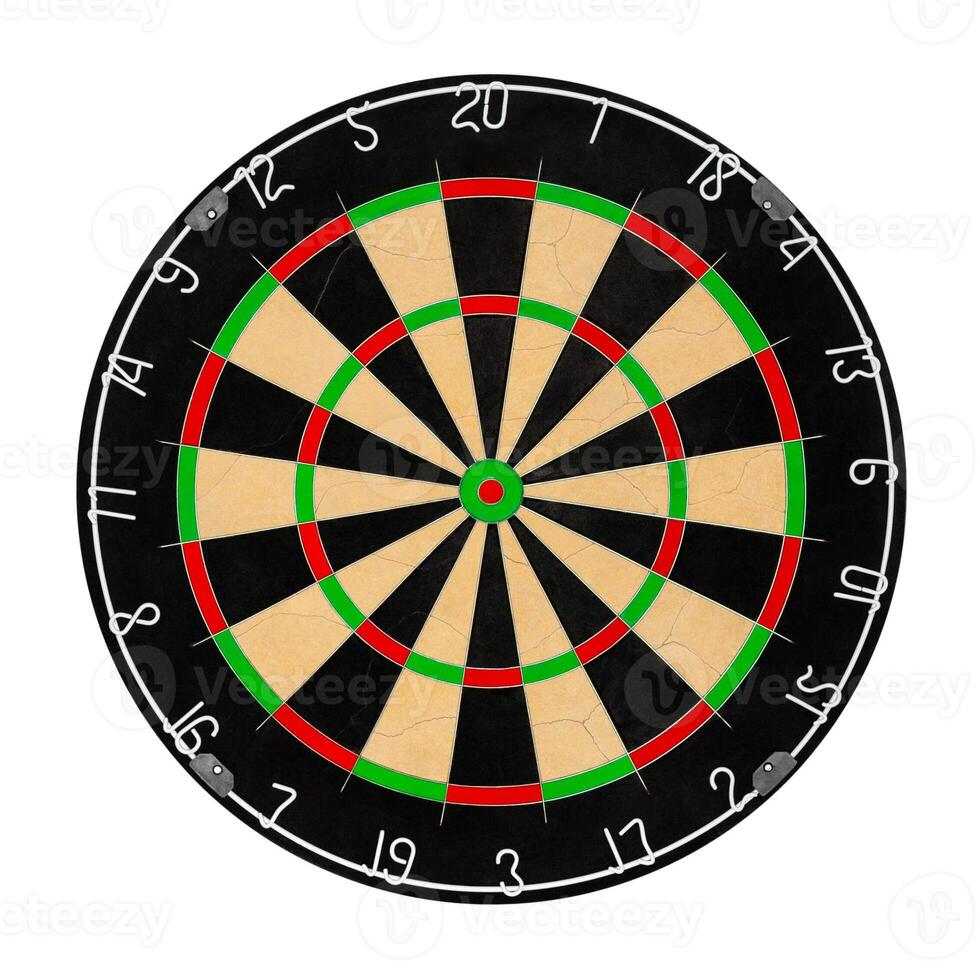 Professional sisal dartboard, isolate on a white background photo