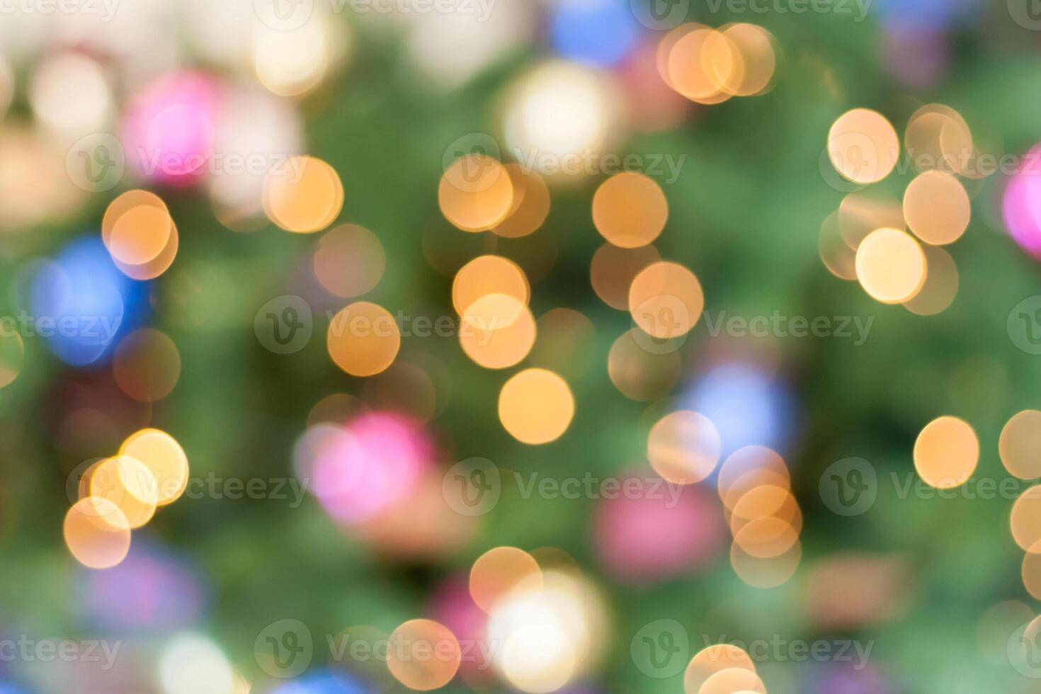 Abstract bokeh background with blurred yellow lights photo