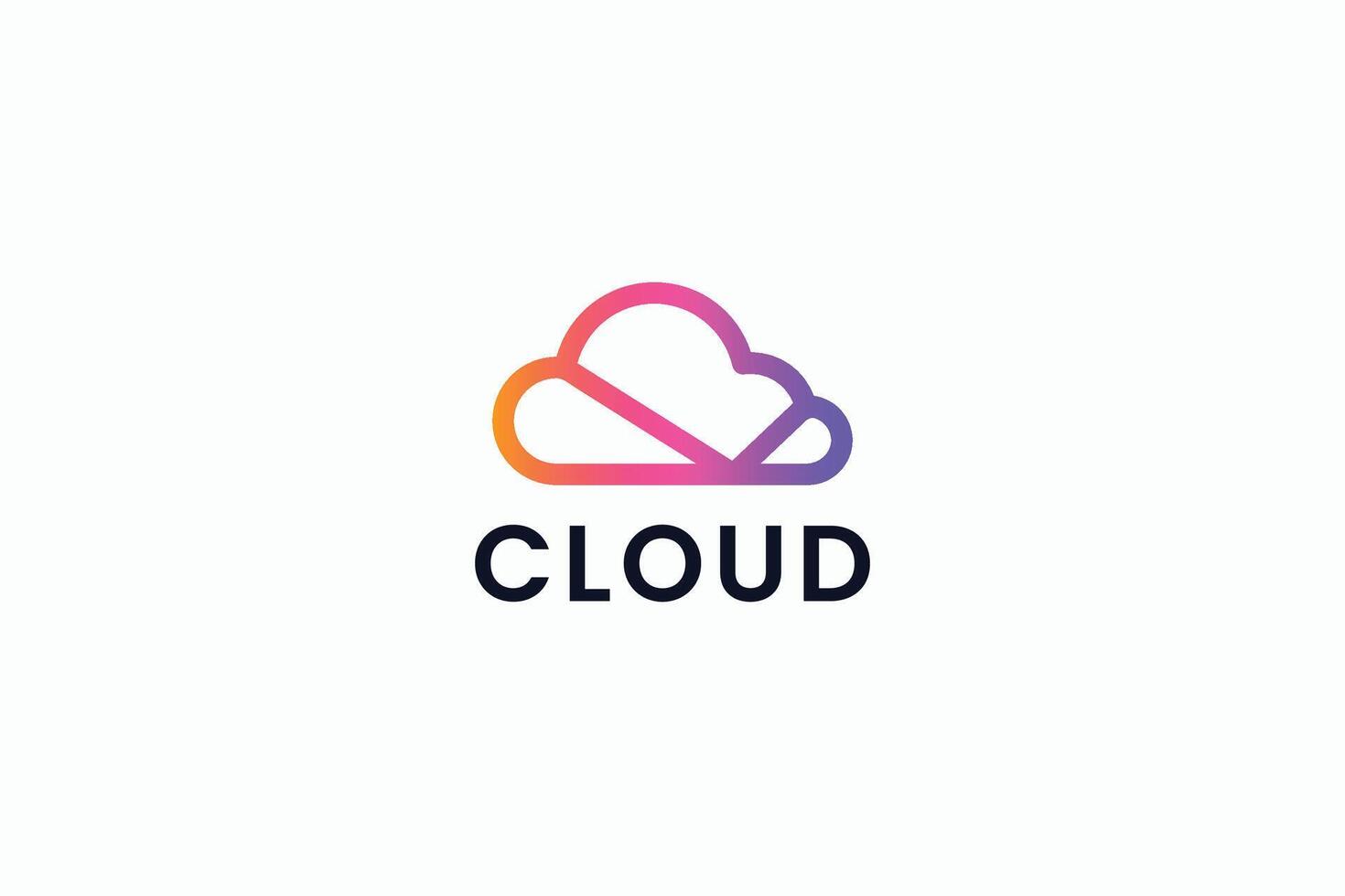 Cloud Logo Storage Icon Server Hosting Web Software Business Internet Solution Data Network vector