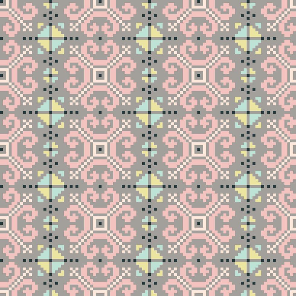Ethnic ornaments pattern. Seamless Baltic pattern of pastel colors. vector