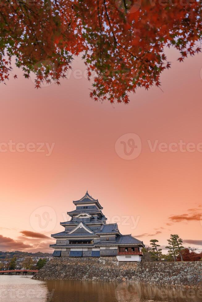 Matsumoto Castle or Crow Castle in Autumn, is one of Japanese premier historic castles in easthern Honshu. Landmark and popular for tourists attraction in Matsumoto city, Nagano Prefecture, Japan photo