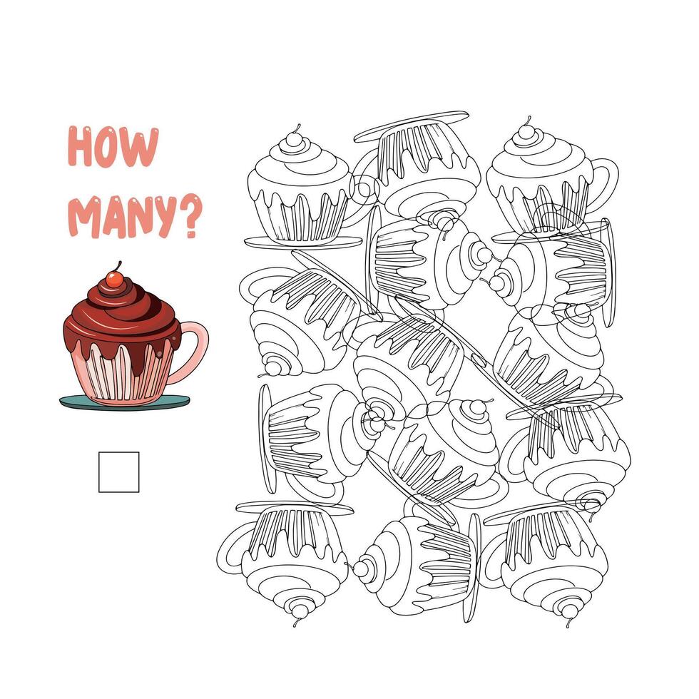 Cupcake Counting Activity vector