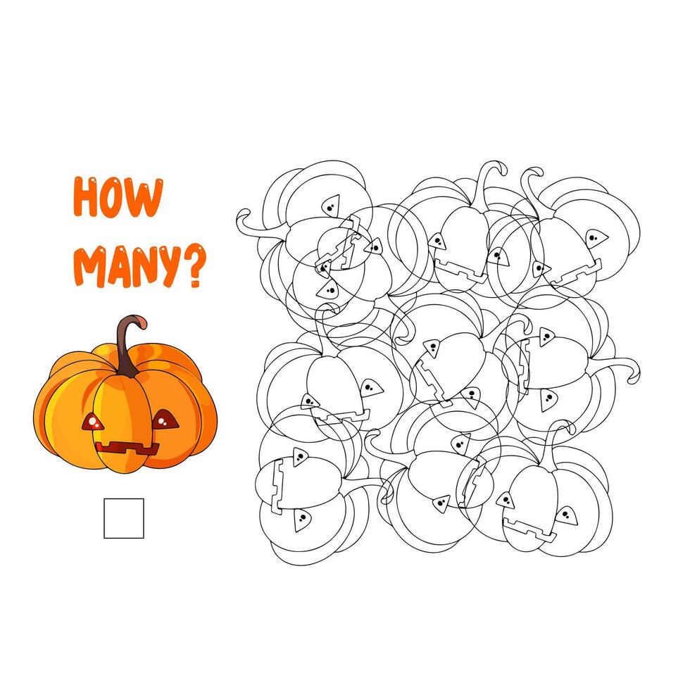 Halloween Pumpkin Counting Activity vector