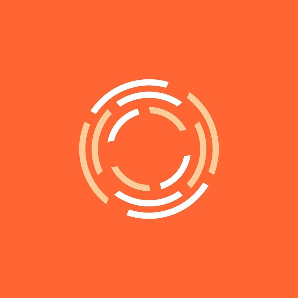 Circle line icon logo . Abstract circular tech design isolated vector