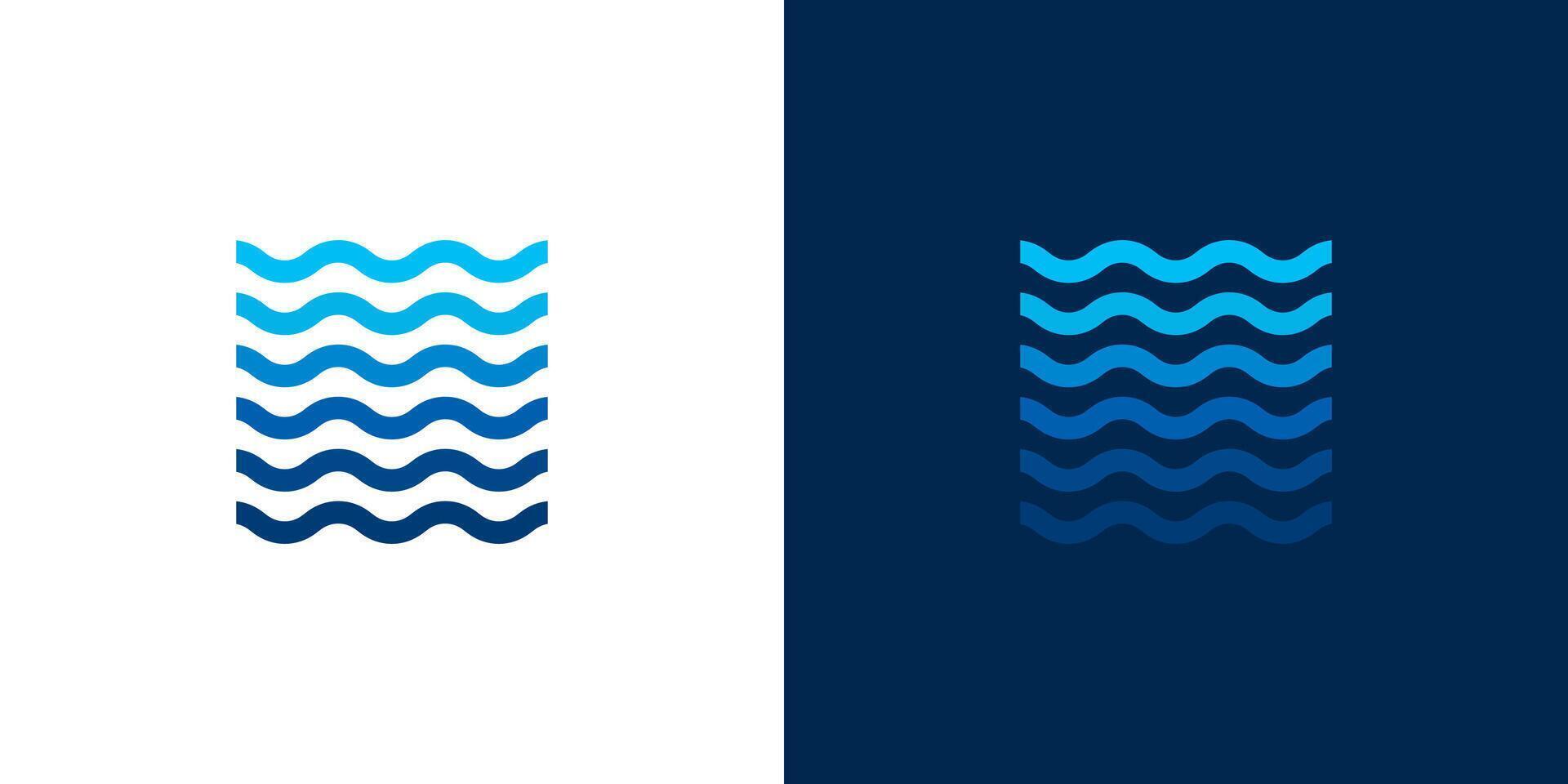 Wave water pattern line icon logo background . wavy undulate logo vector