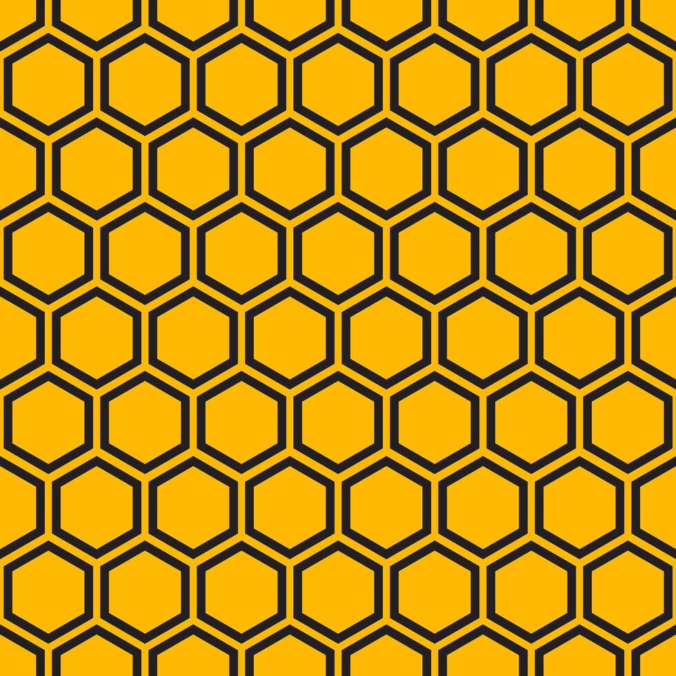 Flat Dark Gray Honeycomb Hexagon Pattern on Orange background vector