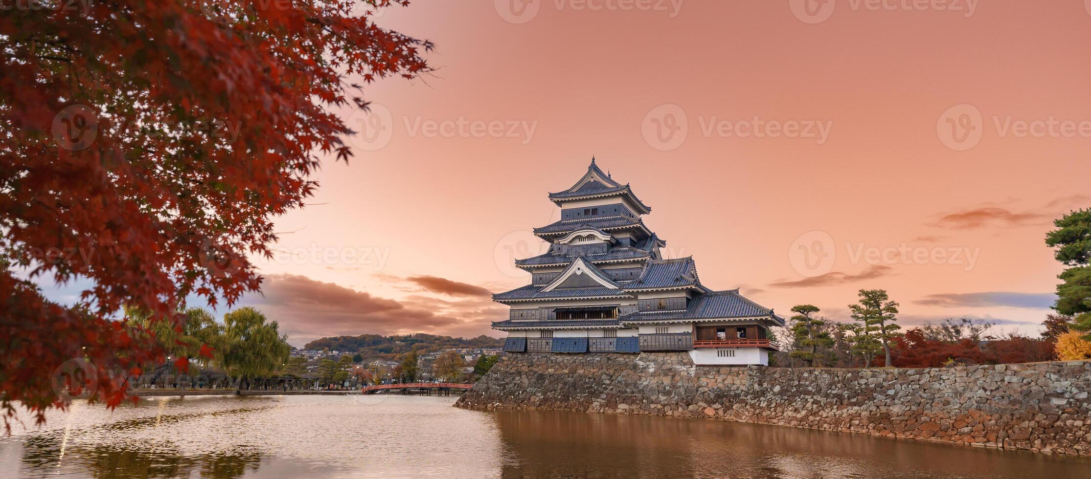Matsumoto Castle or Crow Castle in Autumn, is one of Japanese premier historic castles in easthern Honshu. Landmark and popular for tourists attraction in Matsumoto city, Nagano Prefecture, Japan photo