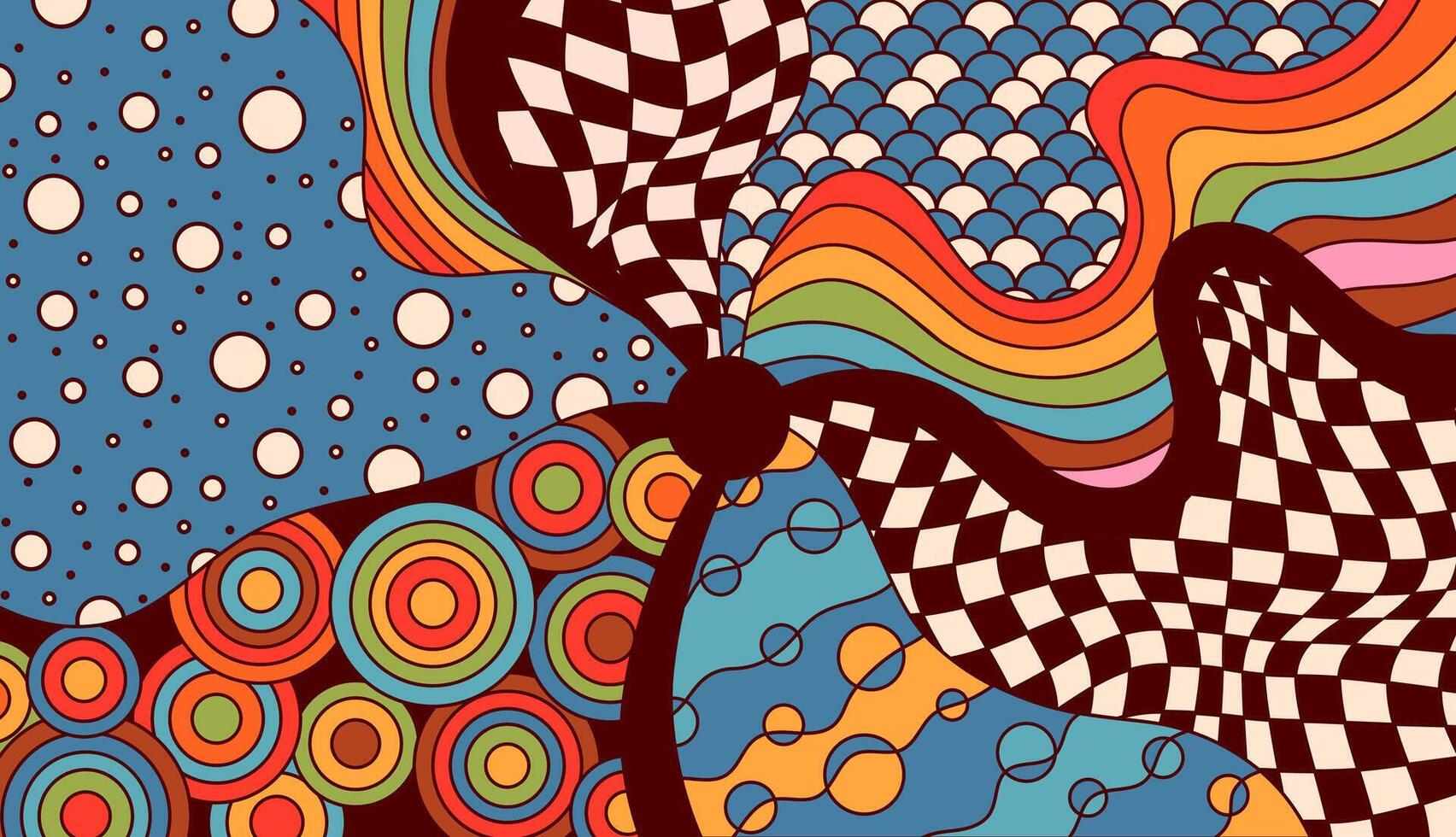 Abstract hippie decor. vector