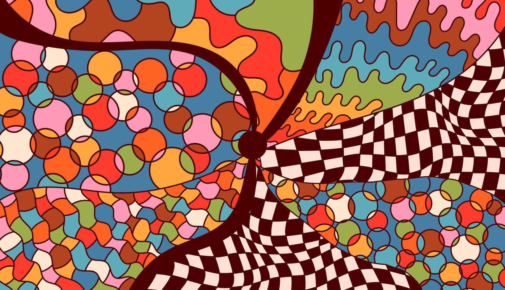 Abstract hippie decor. vector