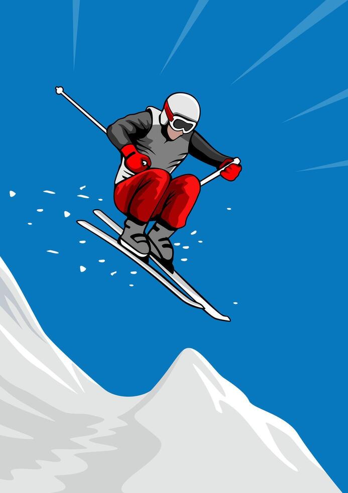 snowboarding illustration sketch design icon logo poster vector