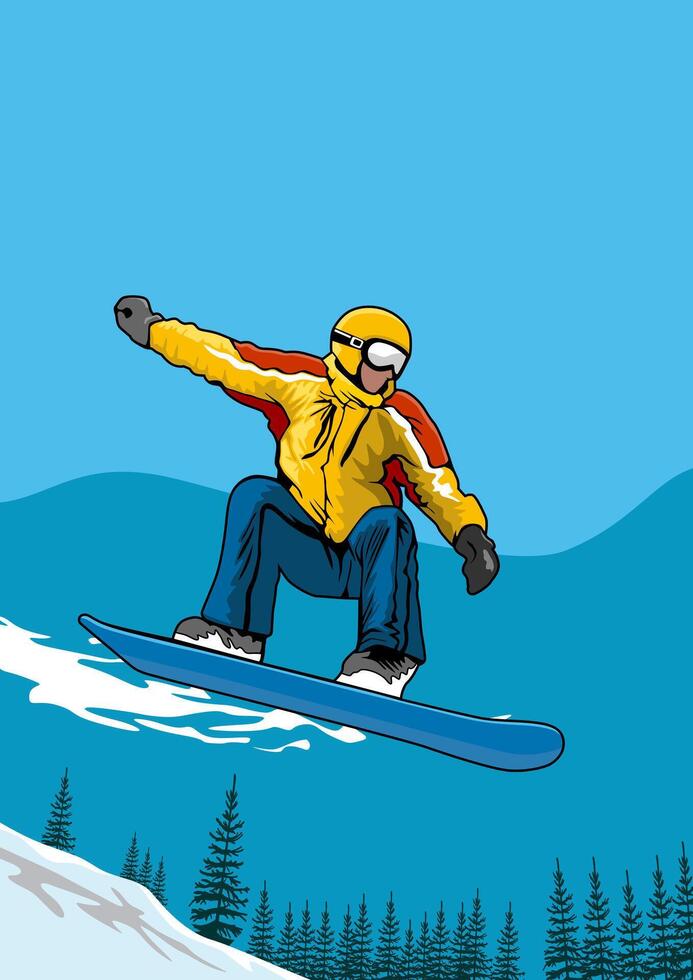 snowboarding illustration sketch design icon logo poster vector
