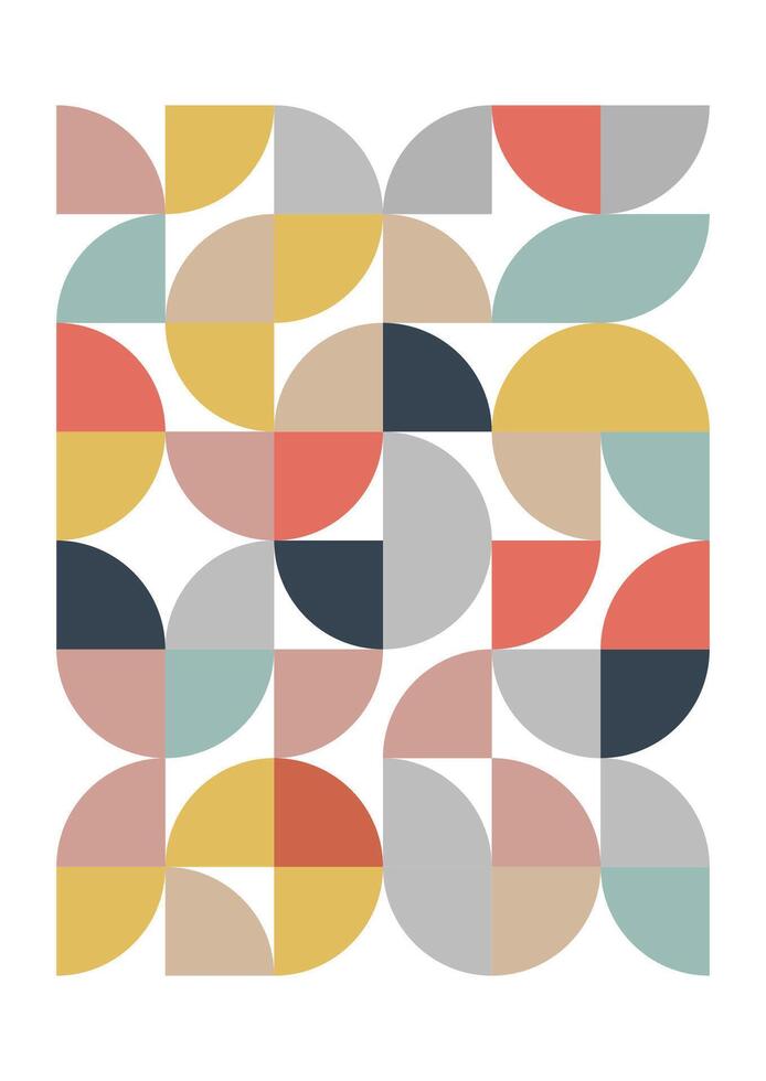 Retro style Scandi wall art background design vector