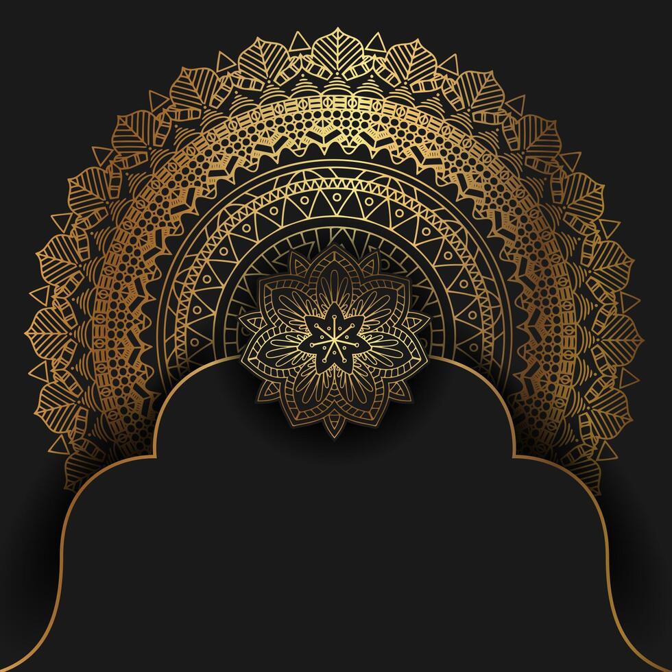Elegant background with decorative gold mandala design vector