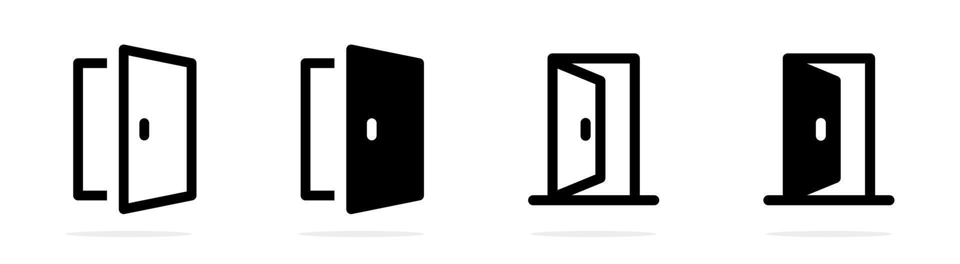 Login and logout icons. Entrance and exit icon set. Indoo vector