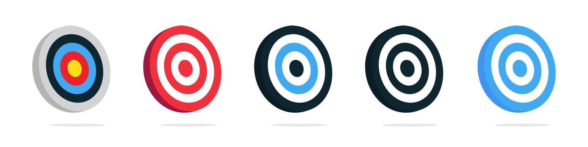 Target icon set. Archery targets. Bullseye illustration. Archery target icons vector