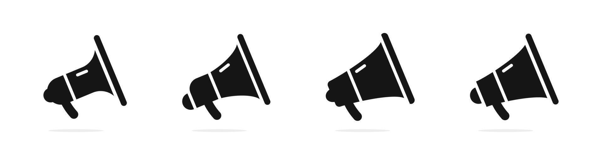 Loudspeaker icons. Megaphone icon set. Bullhorn symbols. Loudspeaker, megaphone icons vector
