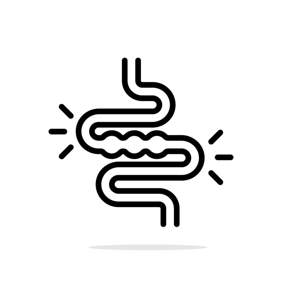 Intestine icon. Intestine digestive system symbol. Diarrhea icon. Diarrhea stomach gut health icon. vector
