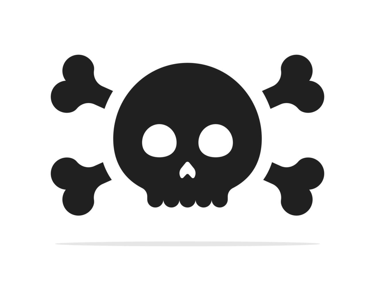 Crossbones and skull. Cartoon skeleton icon. Skull icon. Crossbones and Skull icon. vector