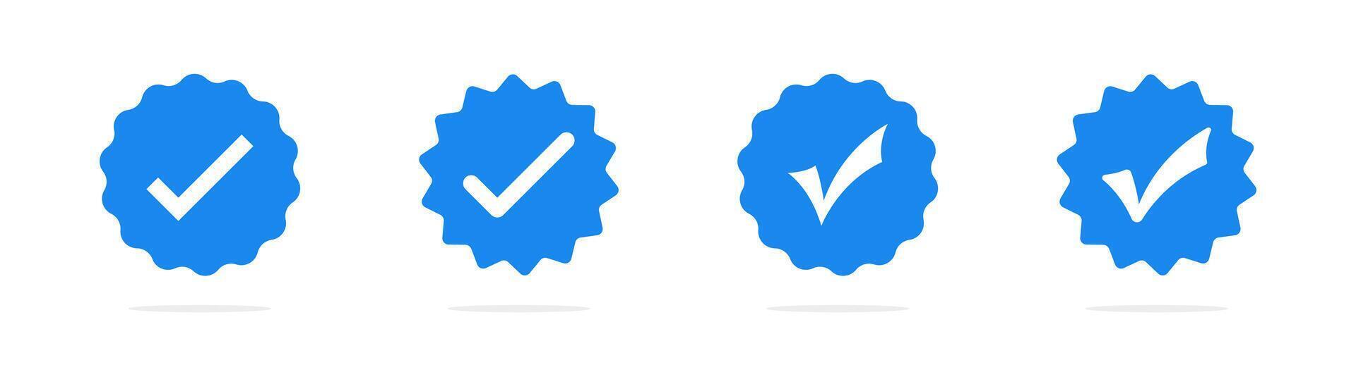 Account verification symbols. Checkmarks set. Account verification signs collection. Account verification symbols. Checkmarks set. Account verification signs collection. vector