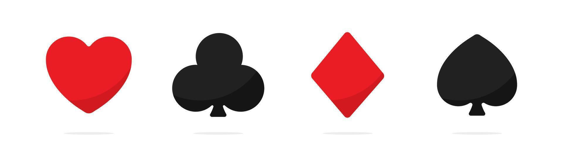 Suites set. Plaaying card suite. Heart dimond club spade suite cards. Gamble game cards. vector