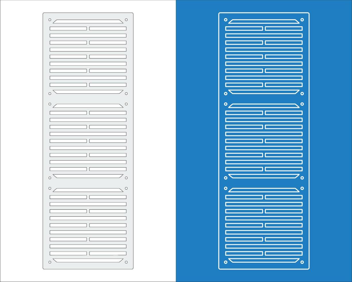 Architectural and technical visualization wireframe blueprint of grid-pattern perforated metal drain covers for drainage systems vector