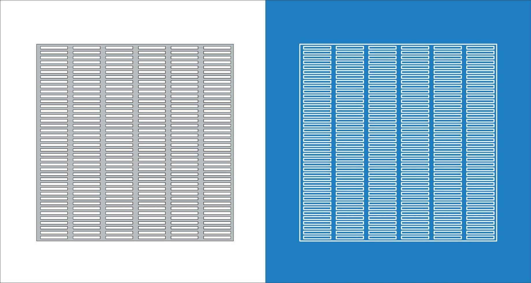 Wireframe blueprint for architectural and technical visualization of grid-patterned perforated metal drain covers for drainage systems vector