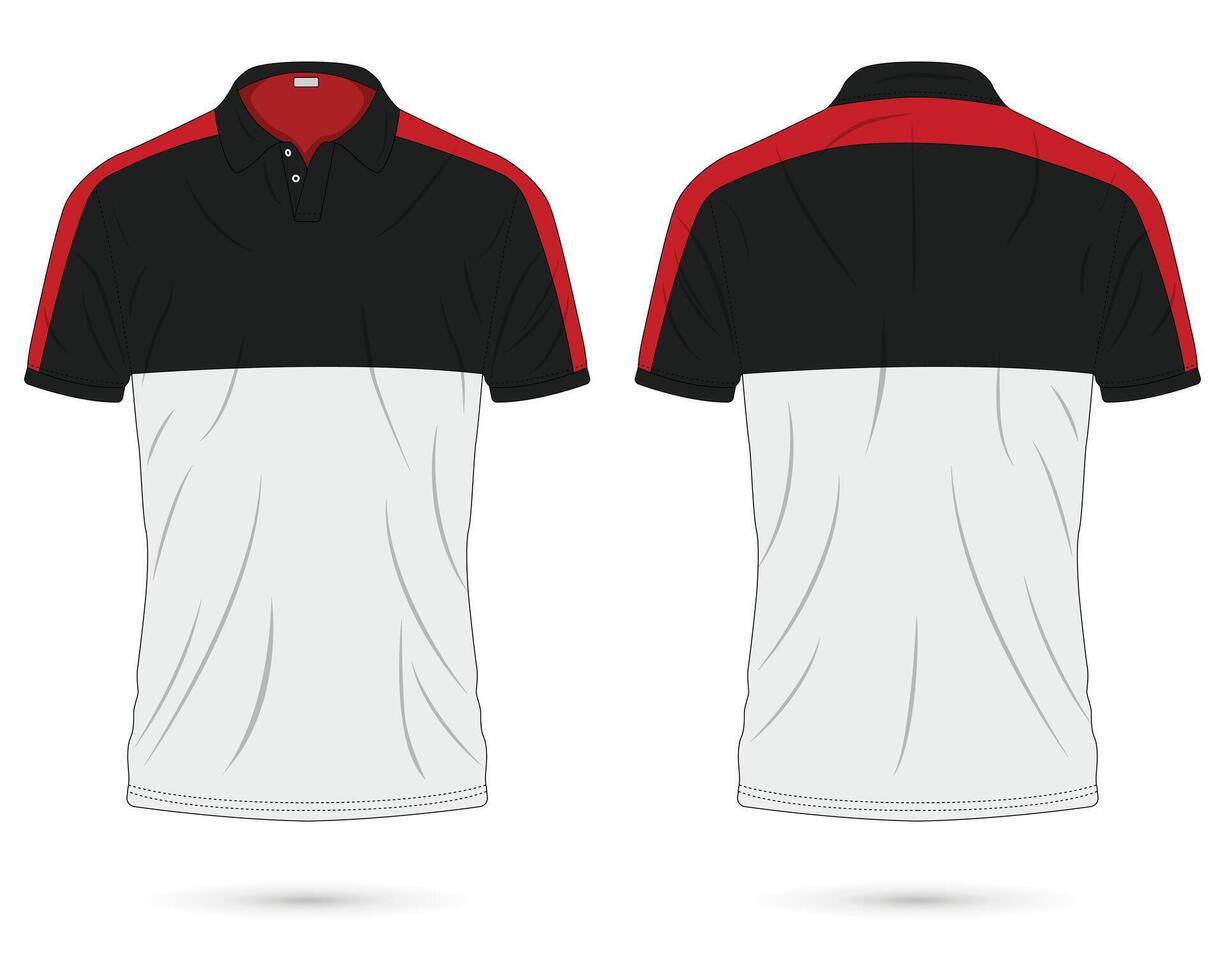 Modern polo shirt mockup front and back view vector