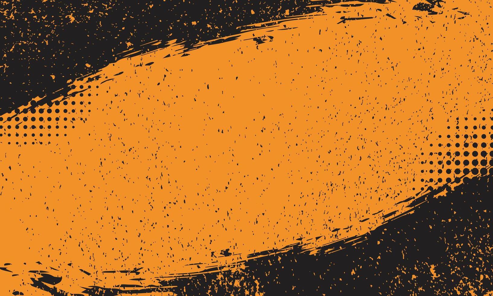 Abstract black yellow background with textured grunge brush strokes vector