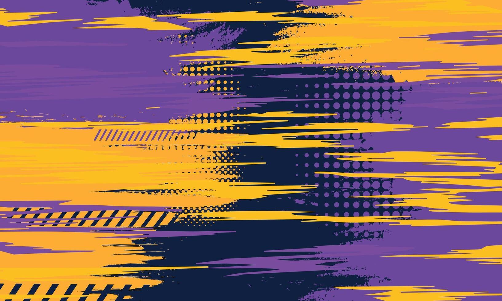 Yellow and purple grunge brush stroke abstract background vector