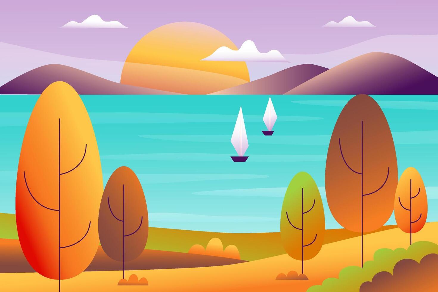 Autumn scenery background. Autumn nature banner. Autumn park. Autumn activities background. vector