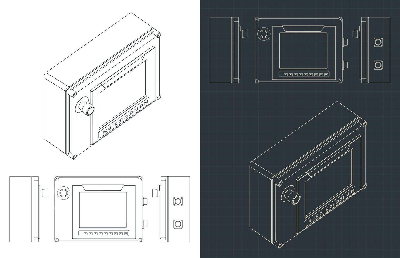 Blueprints of programmable logic controller vector