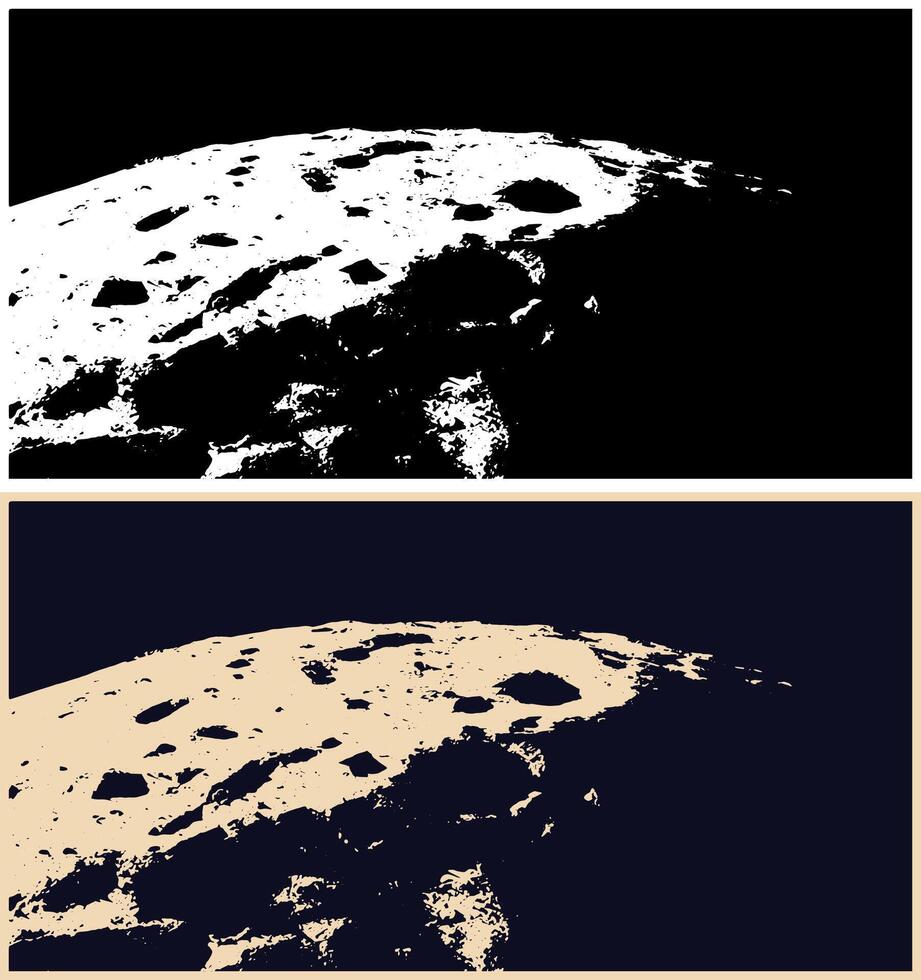 Cratered surface of a celestial body vector