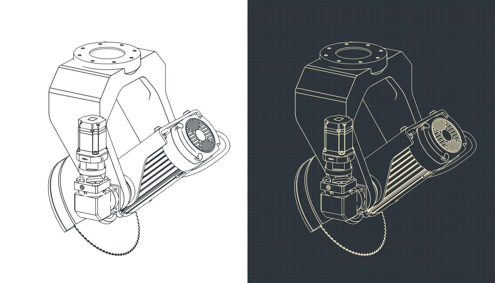 CNC Saw Head illustrations vector