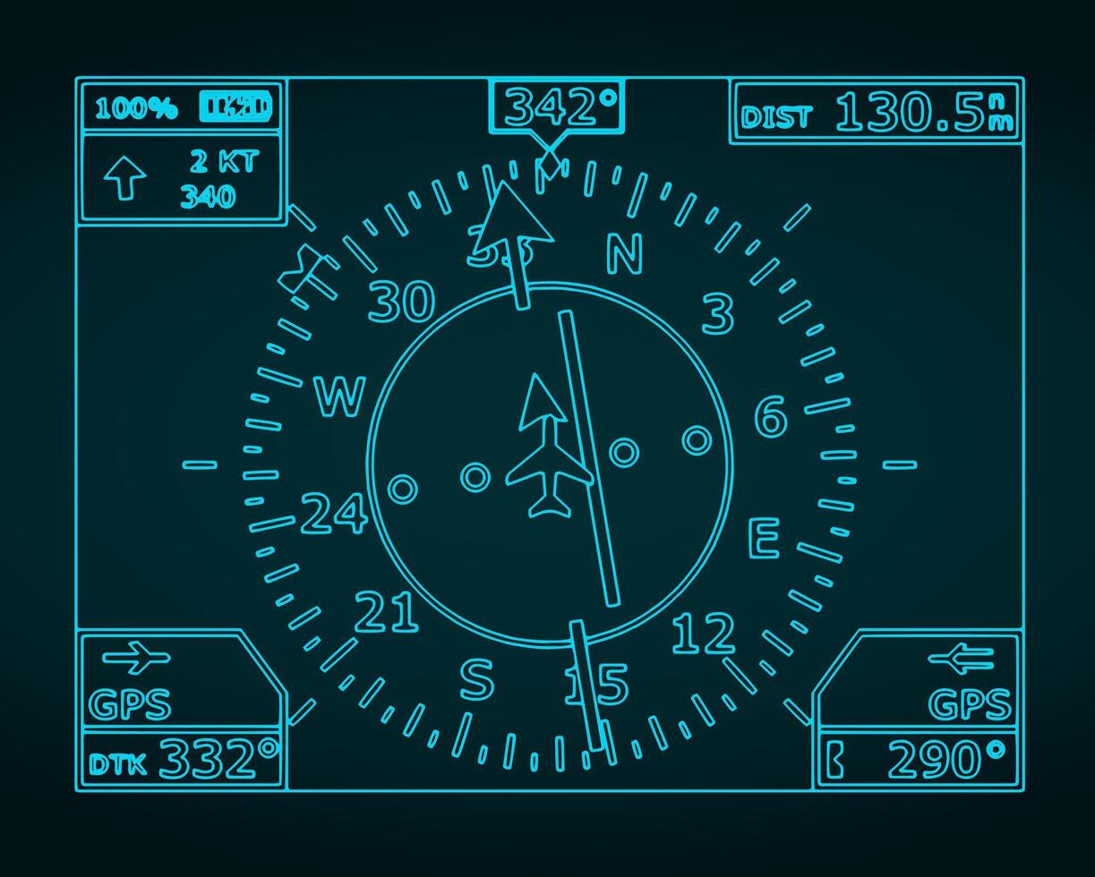 Navigation system blueprint vector
