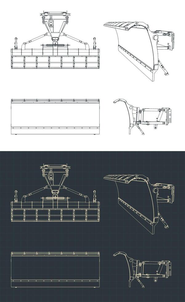 Snow plow blueprints vector
