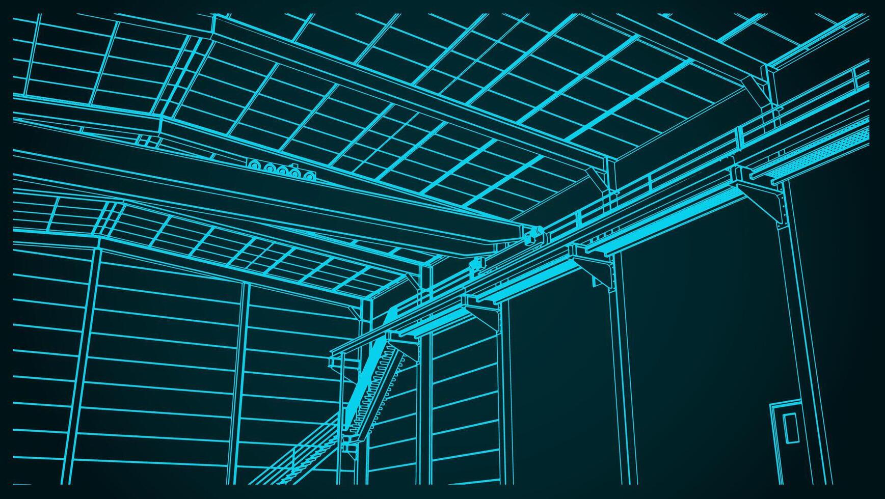 Industrial hall building illustration vector