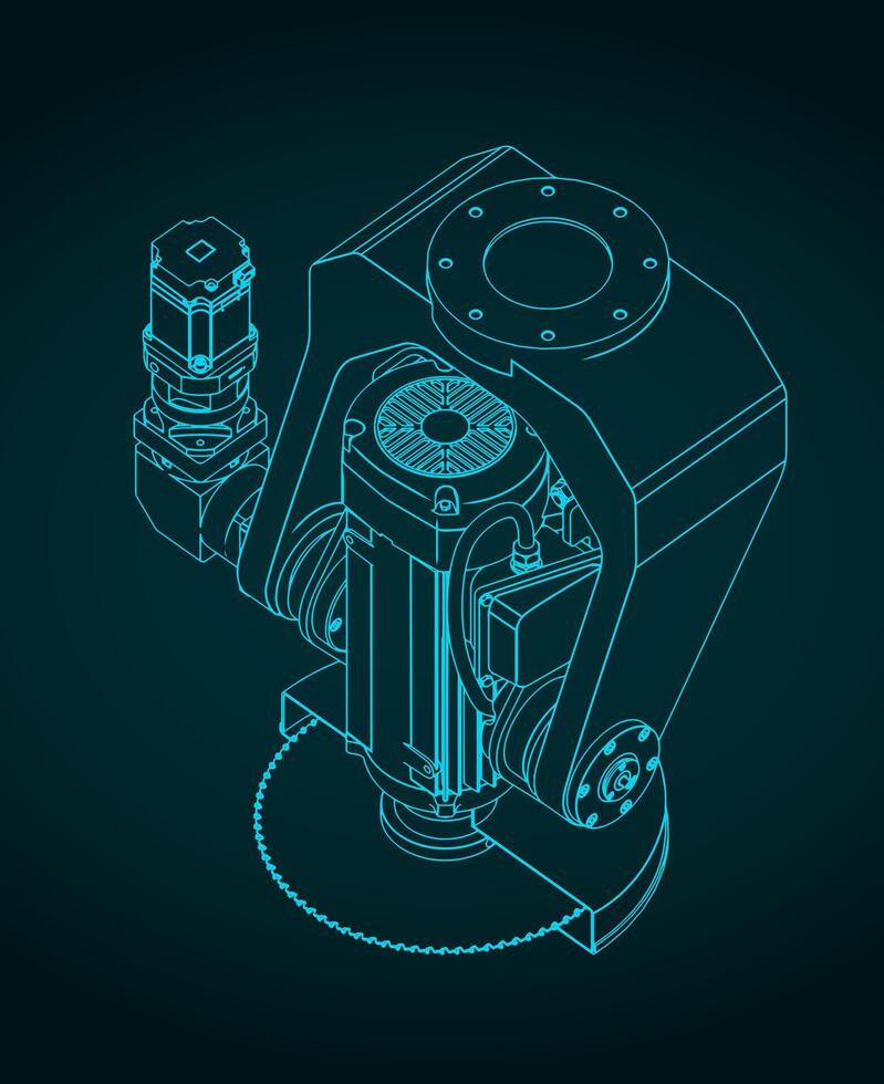 CNC Saw Head sketch vector