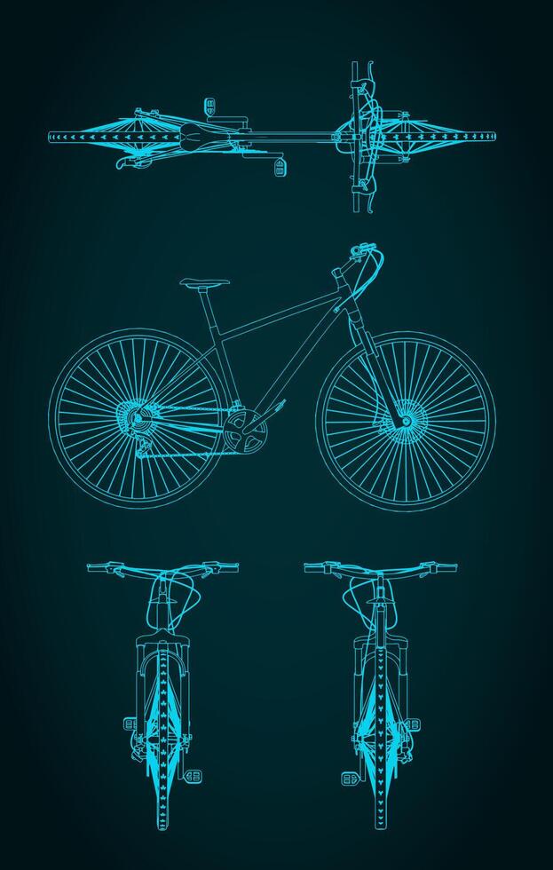 Road bike drawings vector